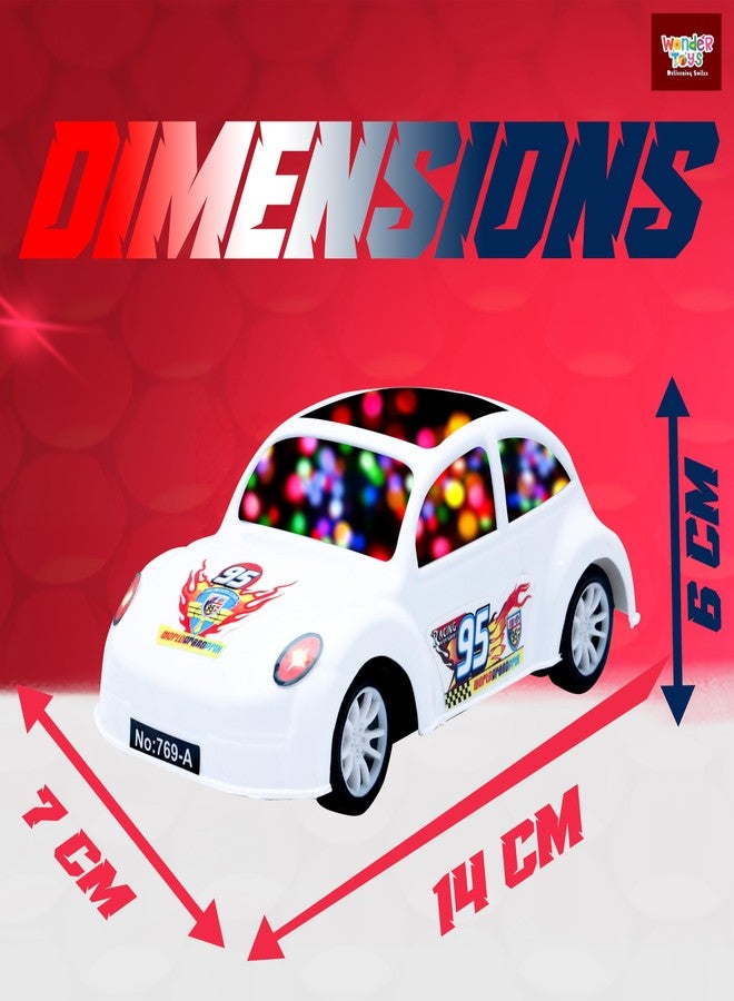 Wonder Rush 3D Mini RC Car for Kids | Rechargeable Remote Control Car with 3D Lights | High Speed Racing Car with USB Charging | Strong Grip Tyres | Toy for Boys & Girls (White) - Image 3